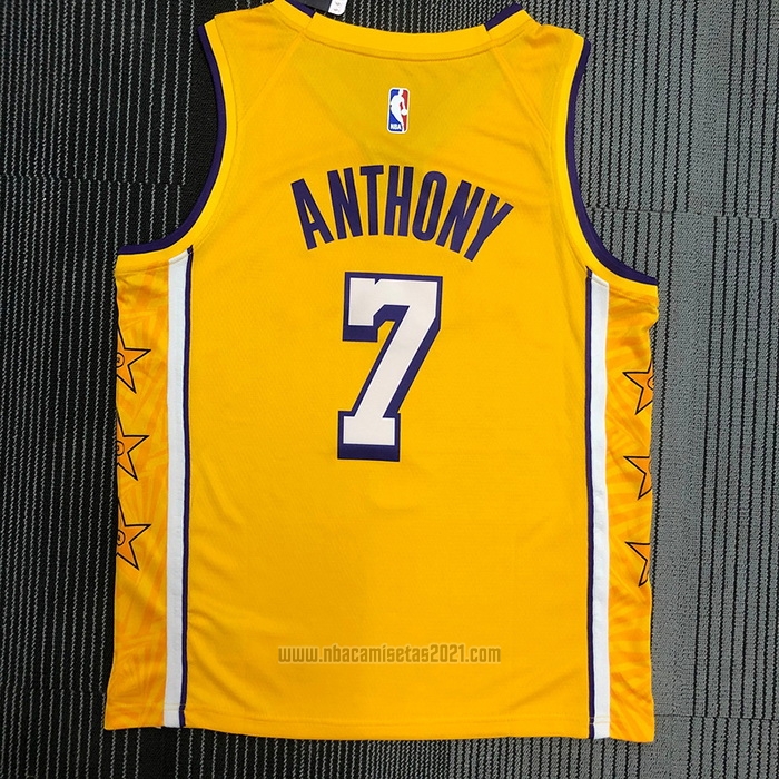 Camiseta Los Angeles Lakers Carmelo Anthony #7 Ciudad 2019-20 Amarillo